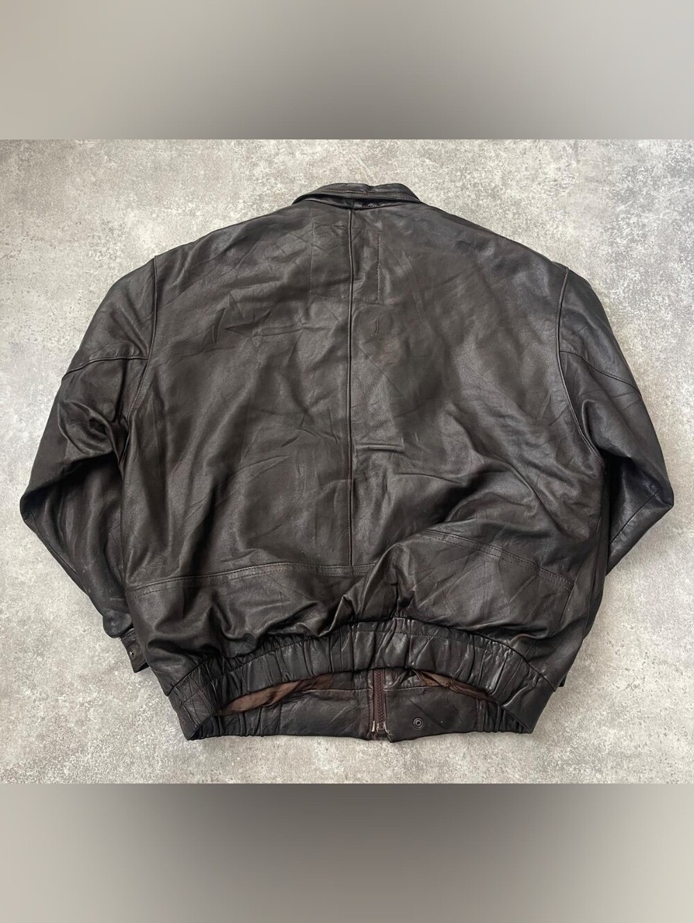 Classic Men's Black Leather Bomber Jacket
